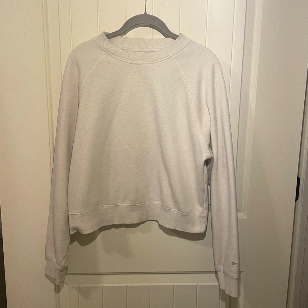 Fabletics White Cropped Sweatshirt